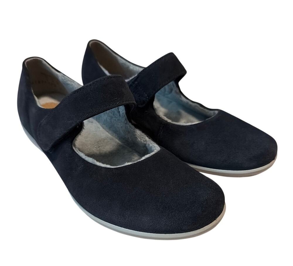 Hotter Navy Blue Leather Mary Jane Comfort Shoes Women's 8 UK 6